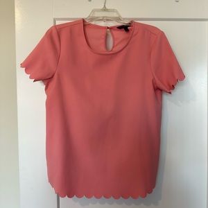 Banana Republic Scallop Edges Pink Blouse Size S